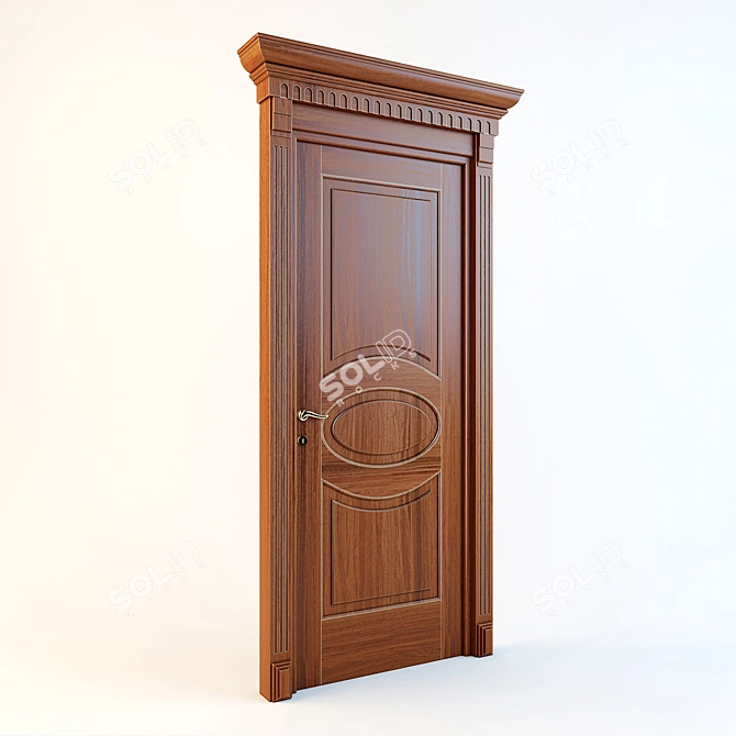 Elegant Classic Door - Fits 800*2100mm 3D model image 1