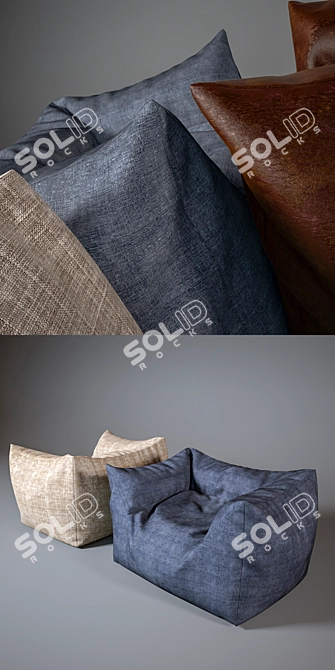 Sophisticated Frameless Armchair 3D model image 2