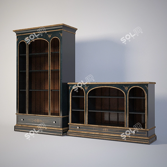Luxury Sherrill Bookcase: Elegant and Functional 3D model image 1