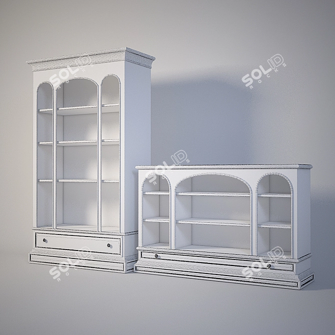 Luxury Sherrill Bookcase: Elegant and Functional 3D model image 2
