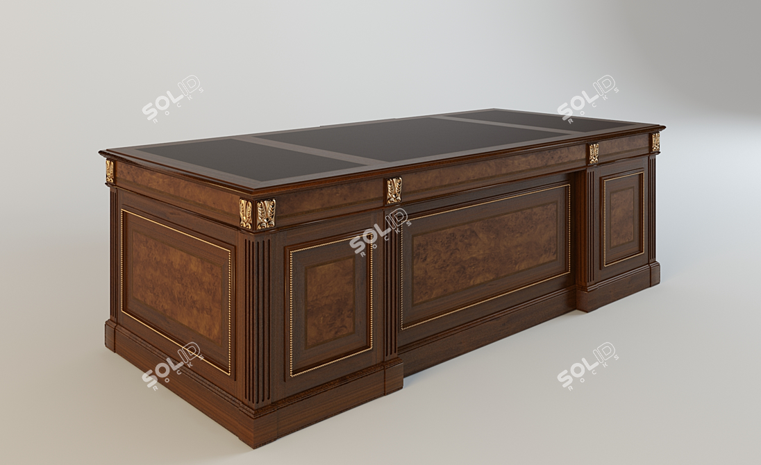 Premium Alpuch President Executive Desk 3D model image 2