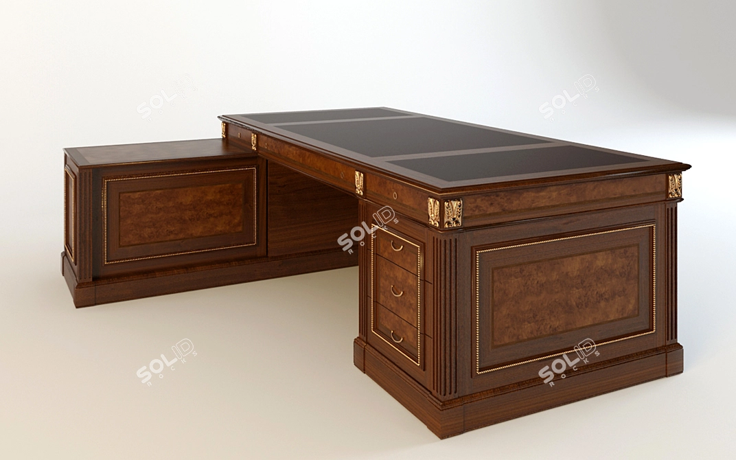 Premium Alpuch President Executive Desk 3D model image 3