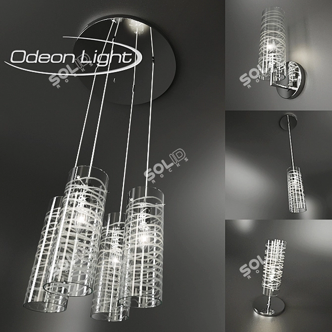 Odeon 2086 Collection: Chandelier, Pendant, Sconce & Table Lamp 3D model image 1