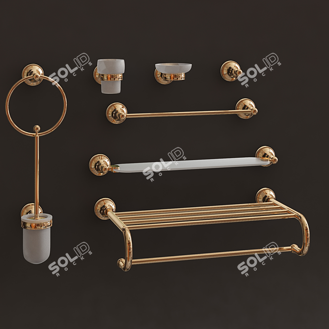 Title: Classical Church Bathroom Set 3D model image 1