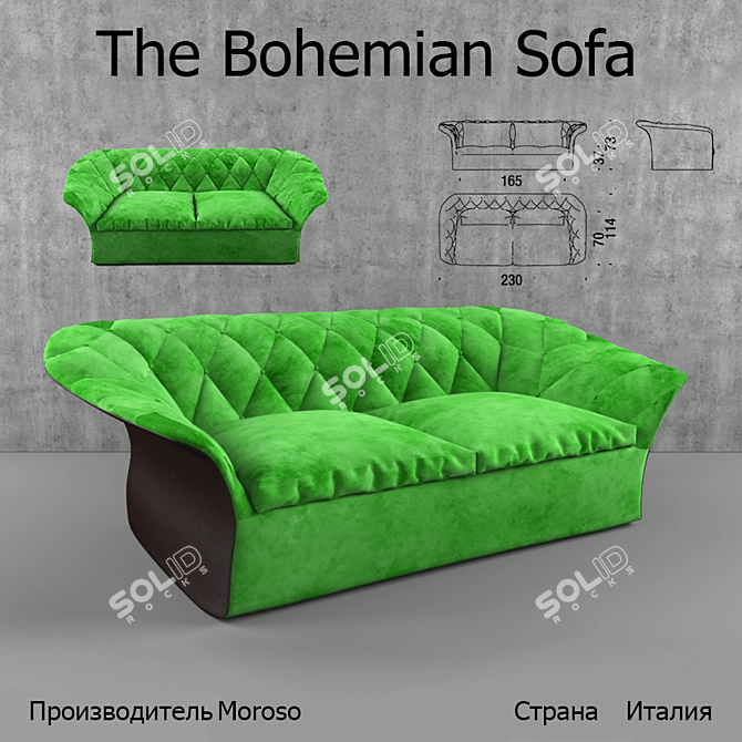 Timeless Bohemian Sofa 3D model image 1