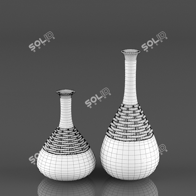 Elegant Beatrice Ceramic Vases 3D model image 2