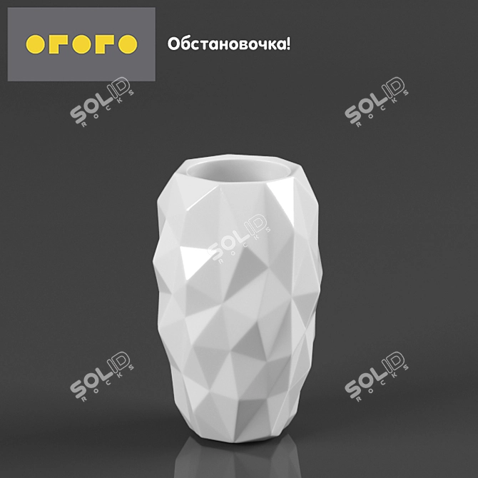 Crumple Ceramic Vase - Unique Décor 3D model image 1