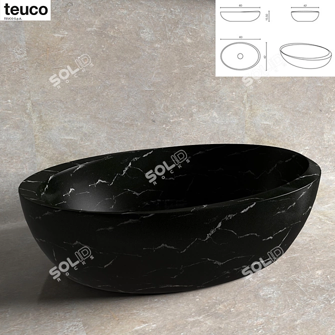 Elegant Marble Wash Basins 3D model image 1