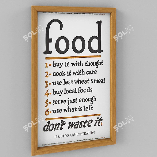 Nutrition Rules: 50x30 Poster 3D model image 1