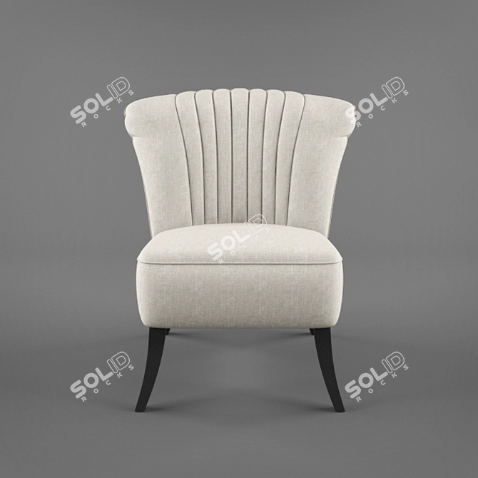 Elegant Ampudia Beige Accent Chair 3D model image 1