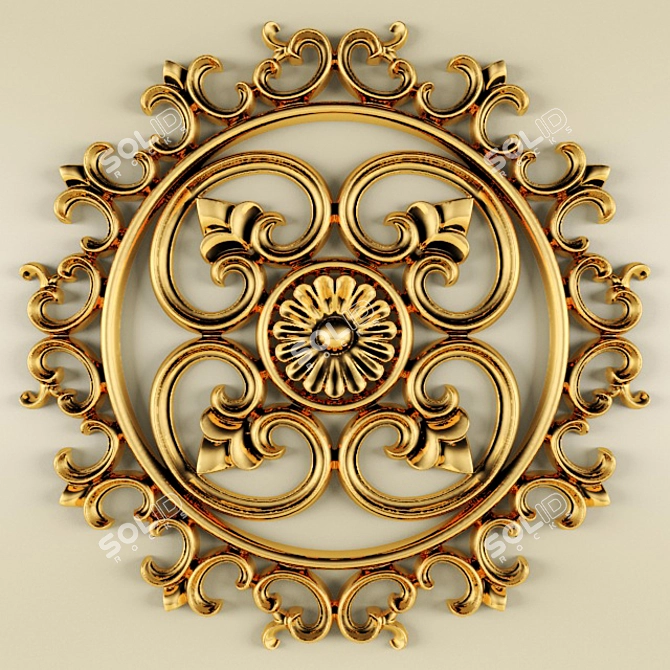 Elegant Stucco Ceiling Design 3D model image 1