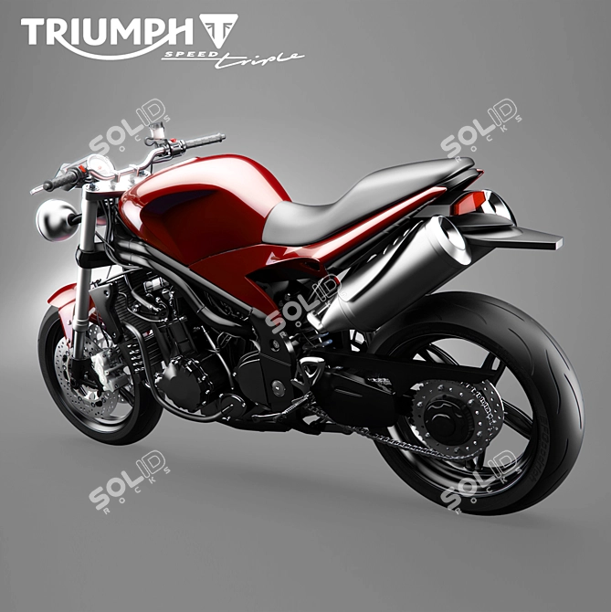 Triumph Speed Triple 3D Motorcycle Model 3D model image 2