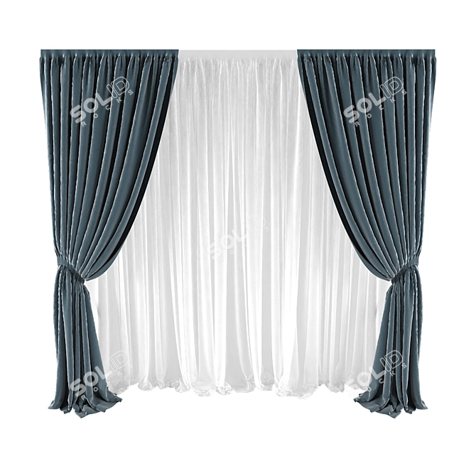 Modern Style Curtains 3D model image 1