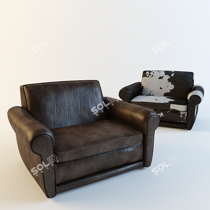 Baxter Mickey Plush Armchair 3D model image 1