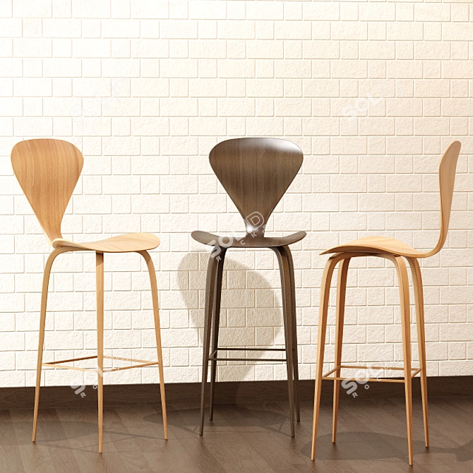 Modern Bar Stool - Sleek and stylish 3D model image 1