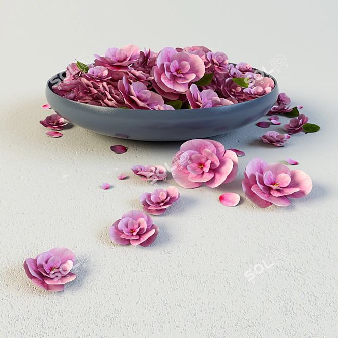 Dish Blooms: Floral Decor for Every Space! 3D model image 1