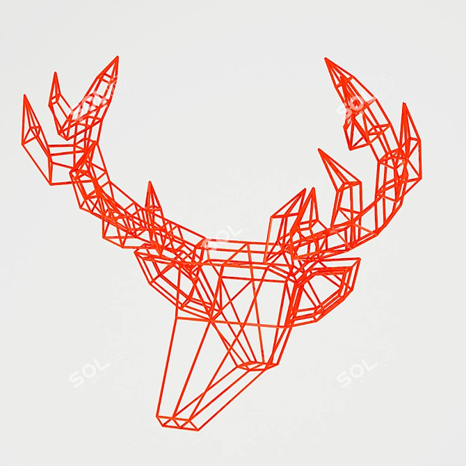 Title: Elegant Deer Head Sculpture 3D model image 1