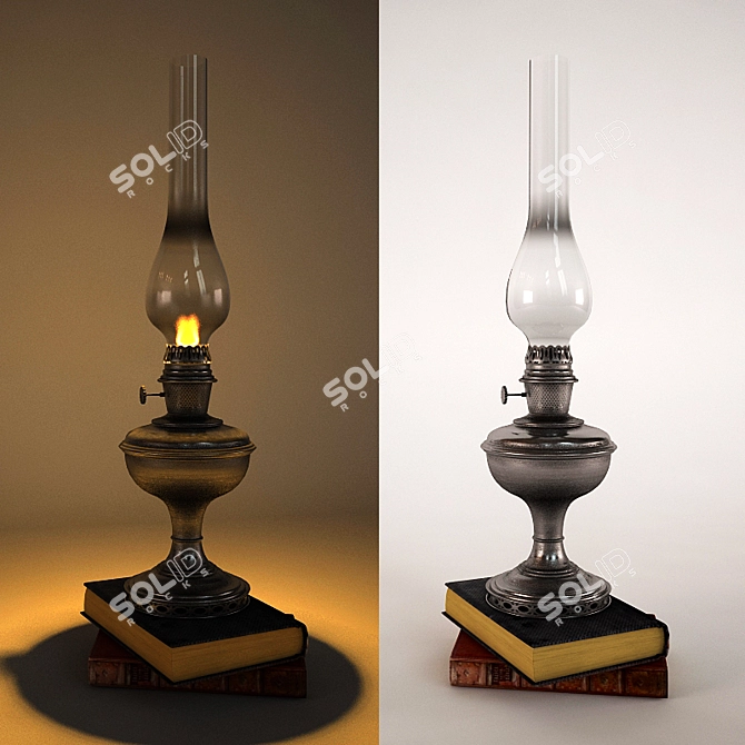 Vintage Kerosene Lamp - Classic Illumination 3D model image 1