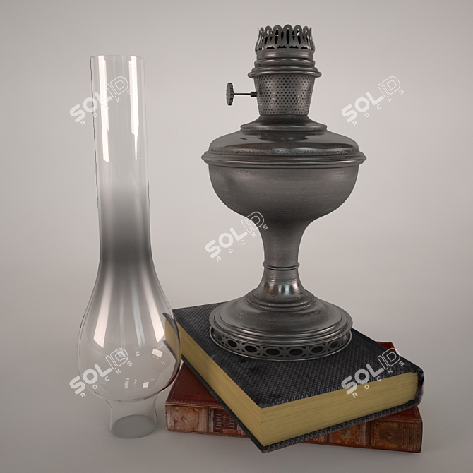 Vintage Kerosene Lamp - Classic Illumination 3D model image 2