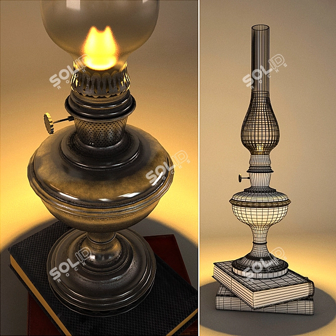 Vintage Kerosene Lamp - Classic Illumination 3D model image 3
