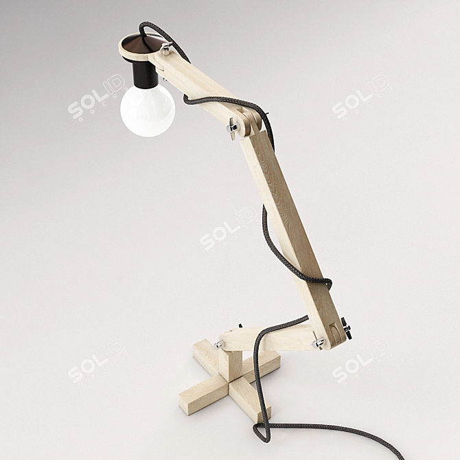 Handcrafted BetonWood Table Lamp 3D model image 2