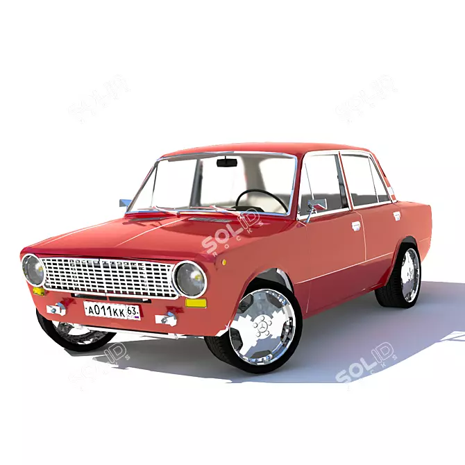 Vintage Soviet Sedan: VAZ-2101 3D model image 1