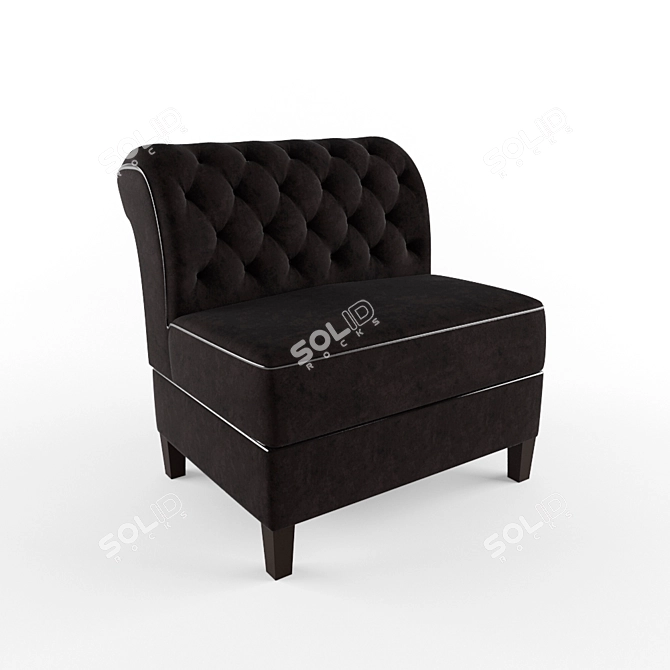  Luxe Velvet Accent Chair 3D model image 1