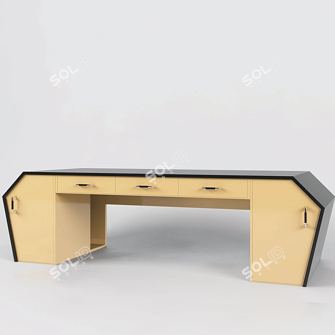 Spacious Chinese-made Office Desk 3D model image 1