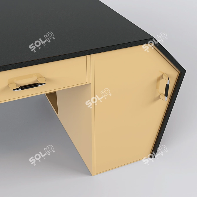 Spacious Chinese-made Office Desk 3D model image 2