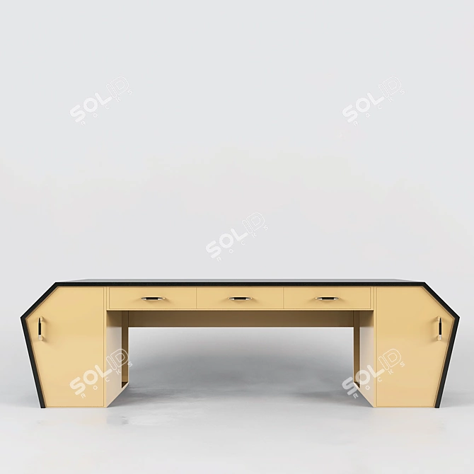Spacious Chinese-made Office Desk 3D model image 3