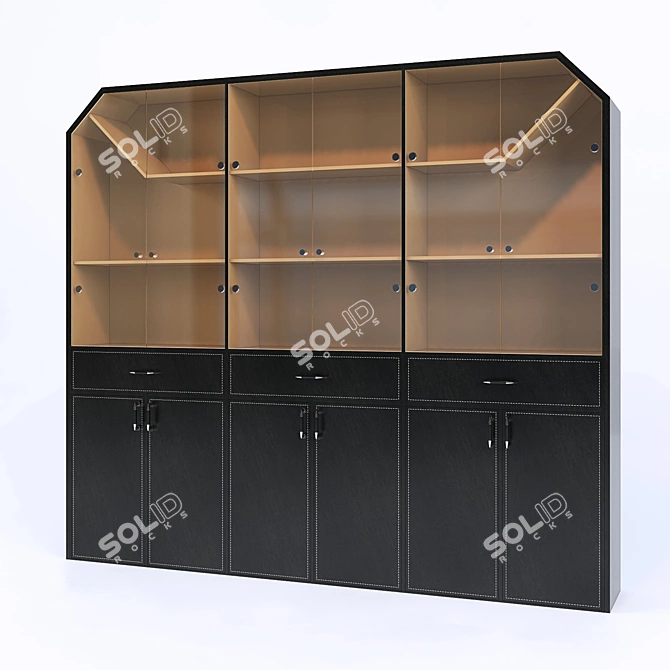 Chinese Shelving: 2700 x 400 x 2000 3D model image 1