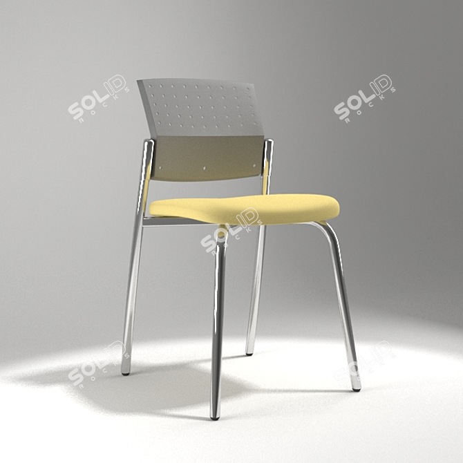 Modern Leather Accent Chair 3D model image 1