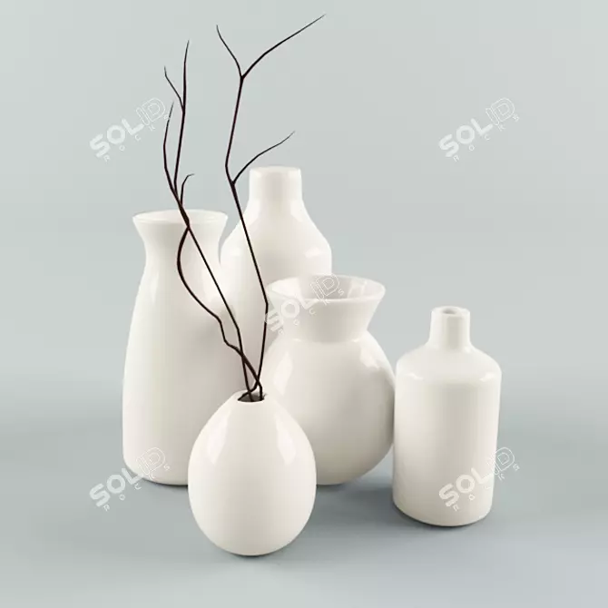 Classic Style Decorative Vase Set 3D model image 1