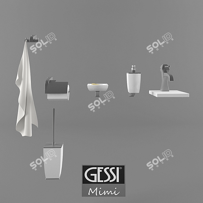 Elegant Gessi Mimi Bathroom Decor 3D model image 1