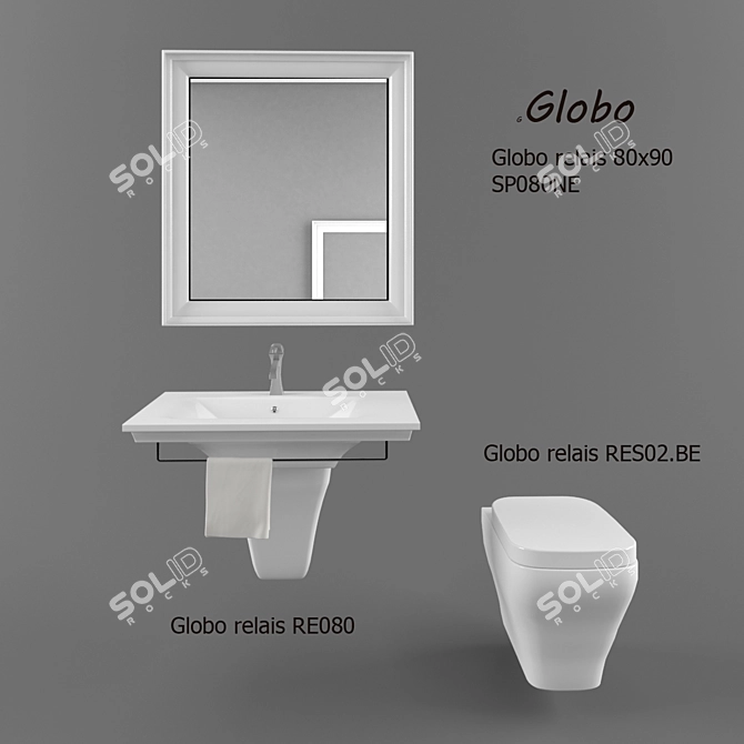 Globo Relais Bathroom Set 3D model image 1