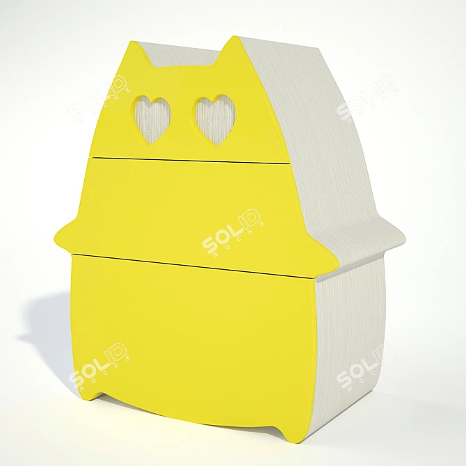 Lovely Lemon Chest - Cat in Love 3D model image 1