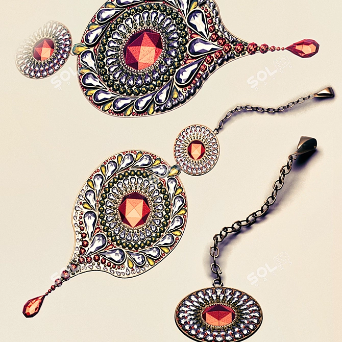 Title: Exquisite Indian Head Jewellery 3D model image 1
