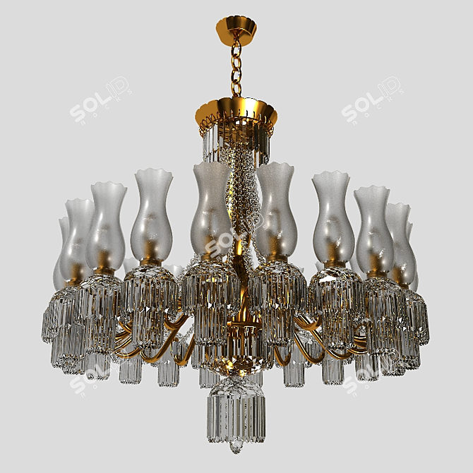 Elegant Ceiling Chandelier 3D model image 1