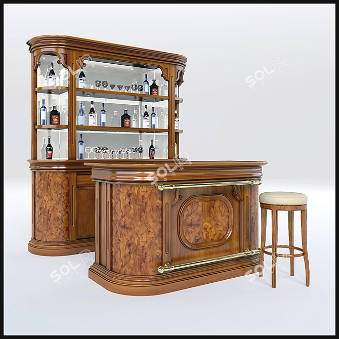 Italian Bar Furniture Set: VITTORIA by Modenese Gastone 3D model image 1