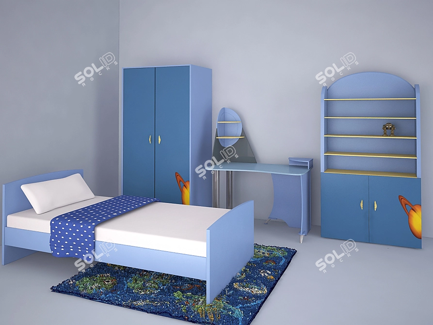 Adorable Boy's Nursery Furniture 3D model image 1