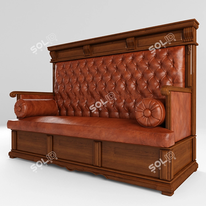 Restored Renaissance Sofa: 19-20th Century 3D model image 1