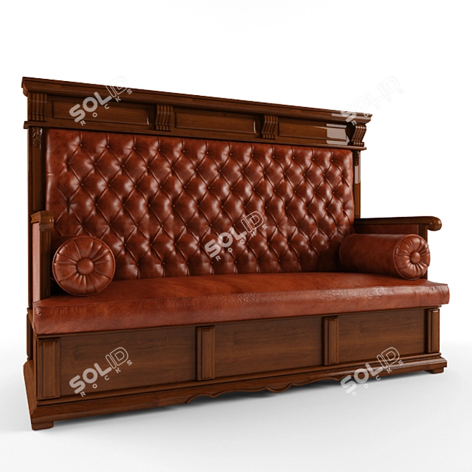 Restored Renaissance Sofa: 19-20th Century 3D model image 2