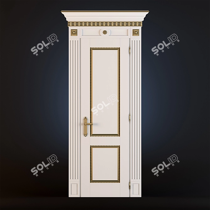 Classic Elegance: Architecturally Designed Door 3D model image 1