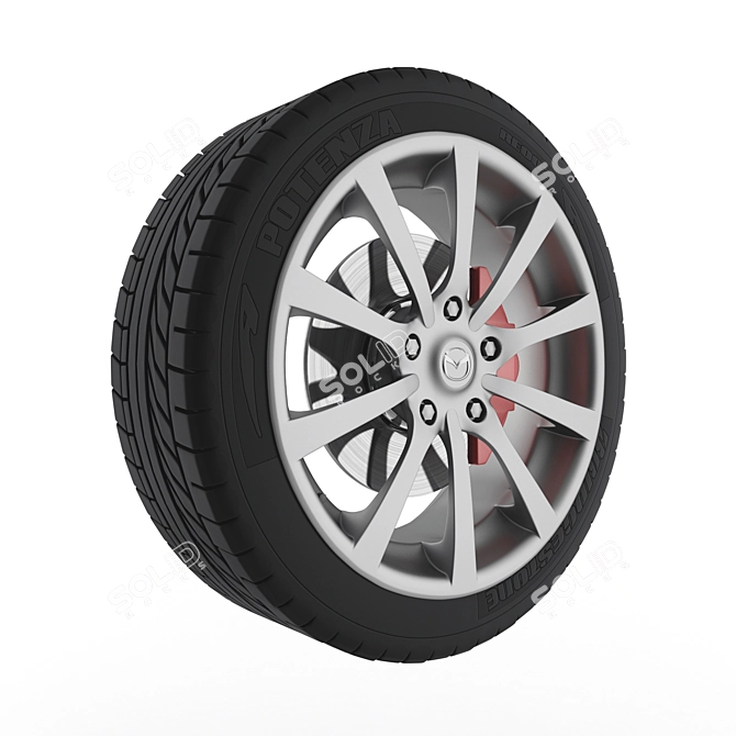 Sleek Mazda MX 5 Wheel 3D model image 1