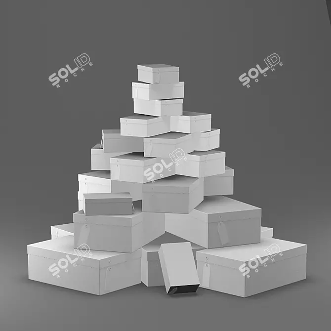 Tagged Shoe Boxes: Simple Storage Solution 3D model image 1