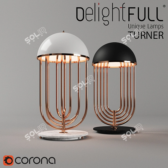 Delightfull Turner: Stylish Sideboard Lamp 3D model image 1