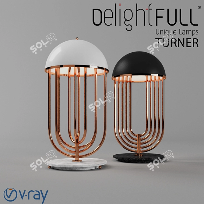 Delightfull Turner: Stylish Sideboard Lamp 3D model image 2