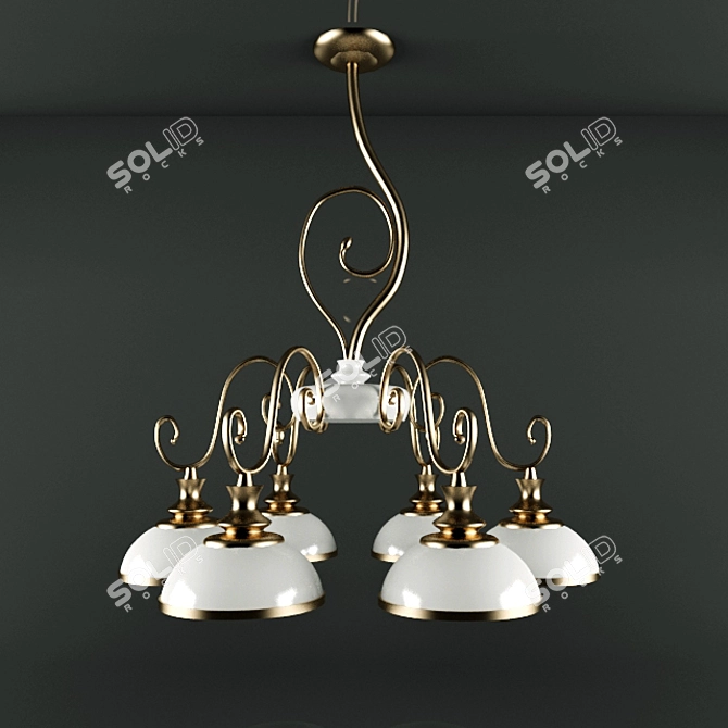 Sleek Shine Pendant Chandelier 3D model image 1