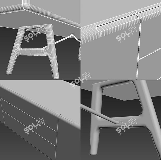 Artisan Tesa Sideboard: Elegant and Functional 3D model image 3