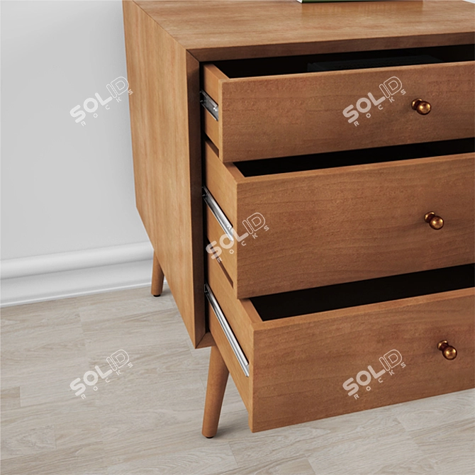 Elegant Acorn Side Tables 3D model image 2